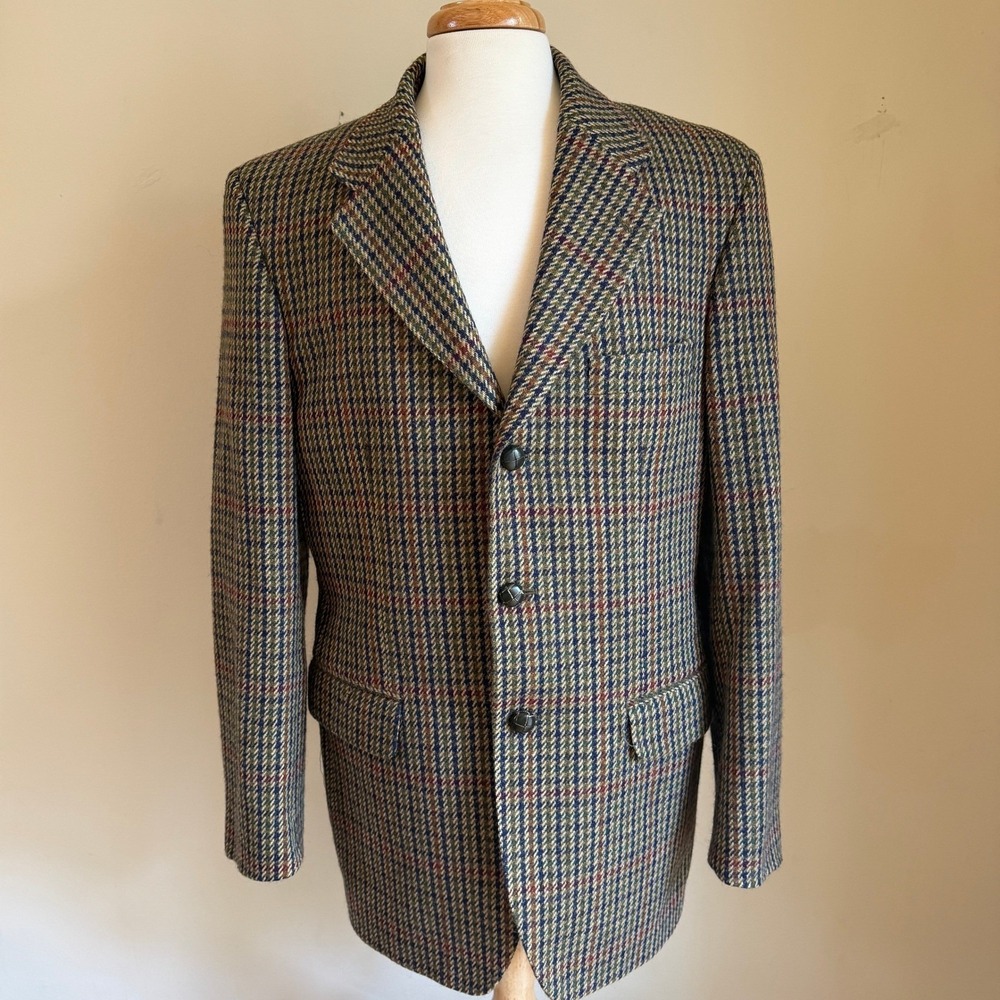 Magee Tailored Donegal Handwoven Irish Tweed Wool Cashmere Mohair Blazer Sz 40